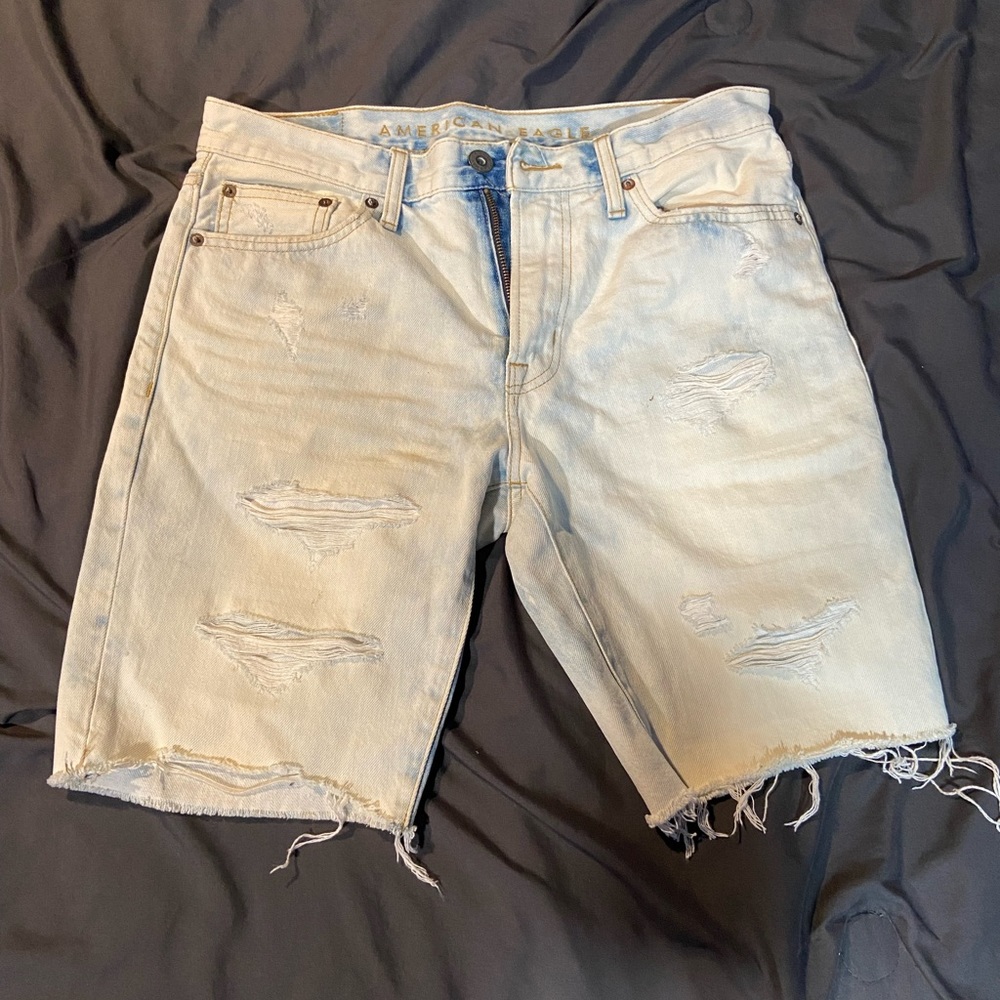 Mens American Eagle Distressed Denim Shorts Size 30